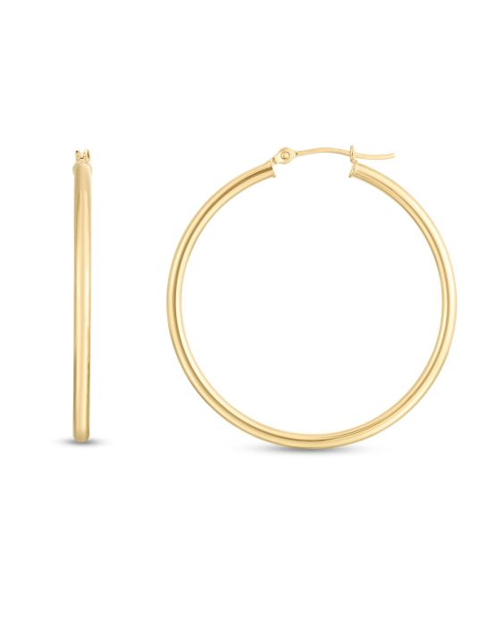 14K Round 2mm Hoops
