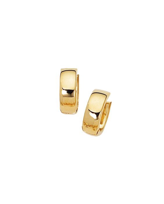 14K Gold Polished Huggie Earrings