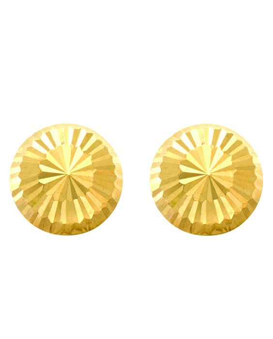 14K Gold Large Diamond Cut Burst Post Earring