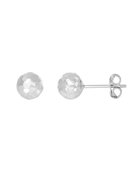 14K Gold 7mm Diamond Cut Post Earring