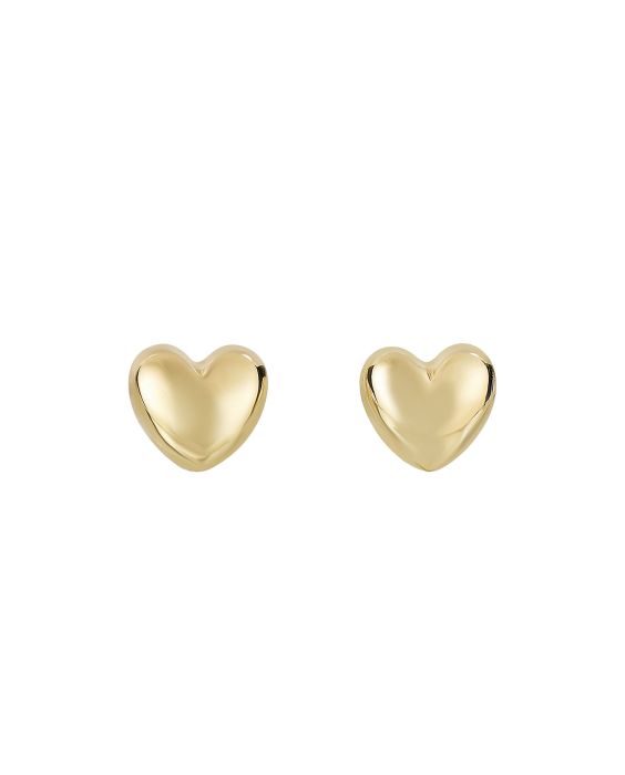 14K Gold Small Polished Heart Post Earring