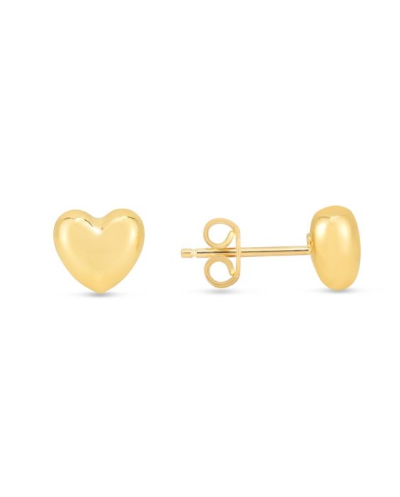 10K Gold Small Heart Post Earrings