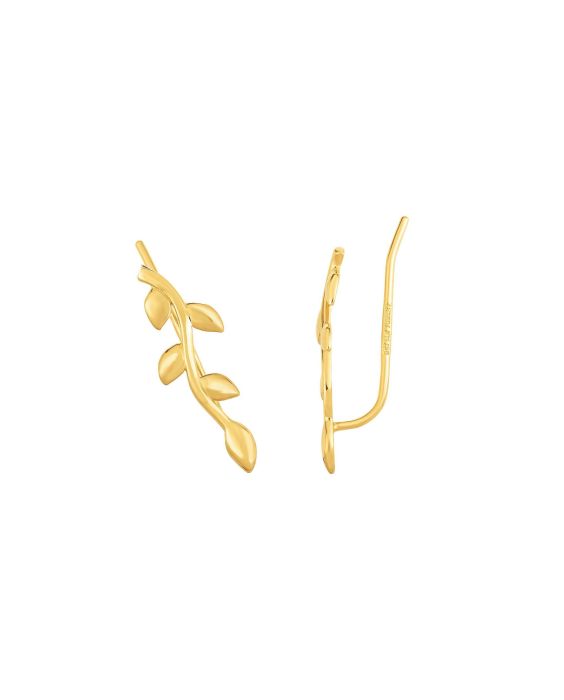 14K Gold Leaf Ear Climber