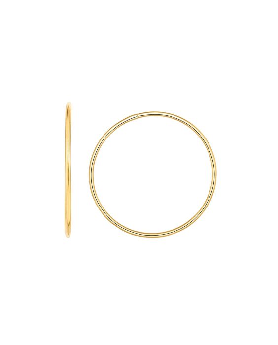 14K Gold 1.2x30mm Endless Hoops