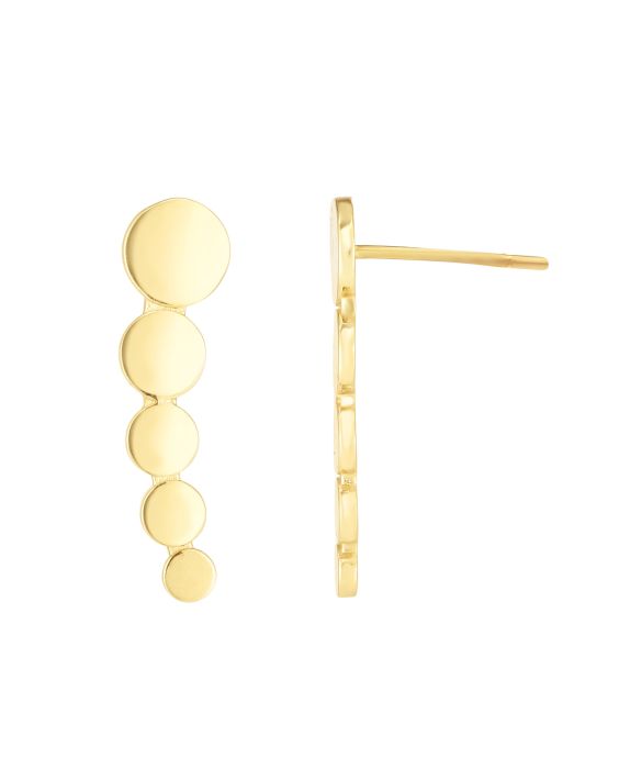 14K Gold Graduated Circles Ear Climber