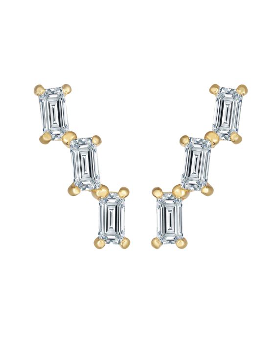 14K Gold Baguette Ear Climber