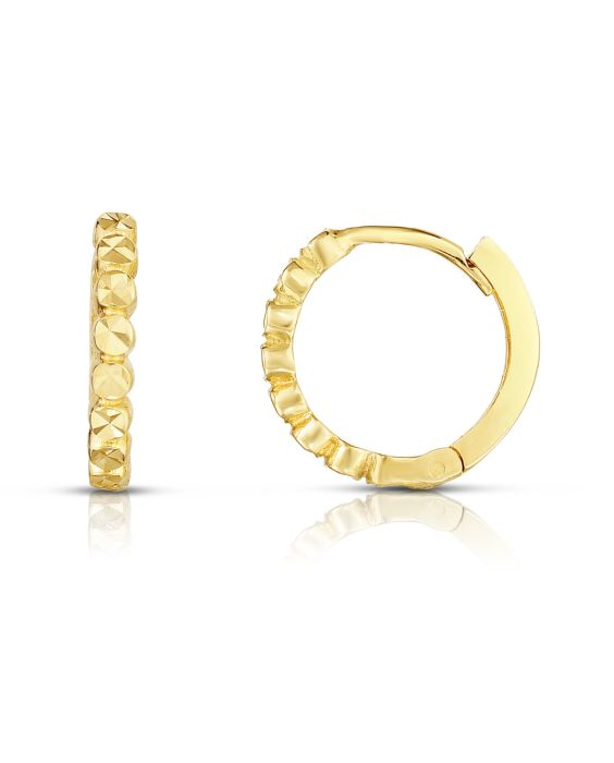 10K Gold Round Huggie Earrings