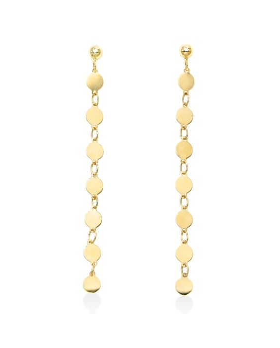 14K Gold Mirror Chain Drop Earring