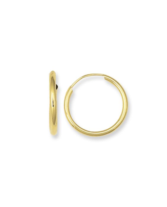 14K Gold 1x13mm Endless Hoops