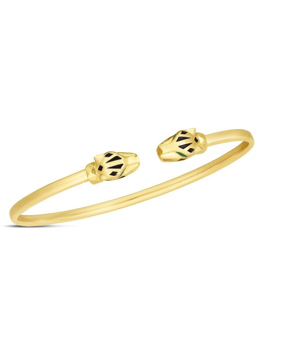 14K Panther Bangle