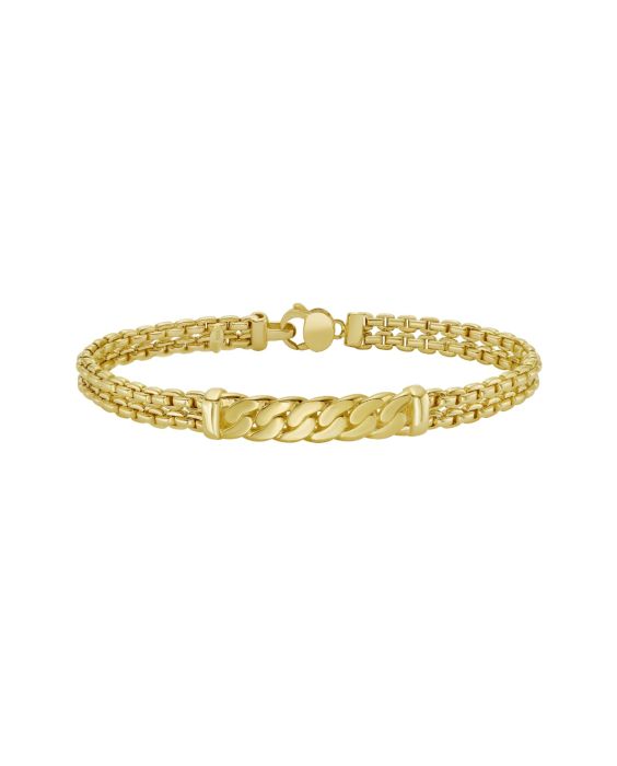 14K Curb Bar Venetian Cuff
