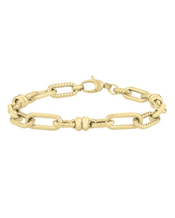 14K Alternating Link Rondel Bracelet