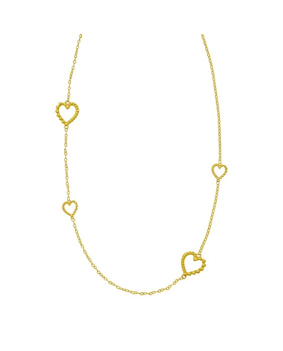 14K Heart Cable Necklace