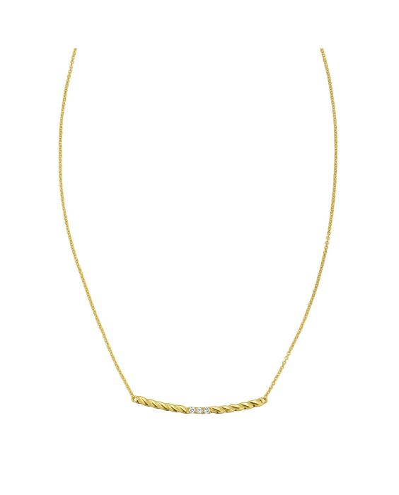 14K Diamond Twisted Bar Necklace
