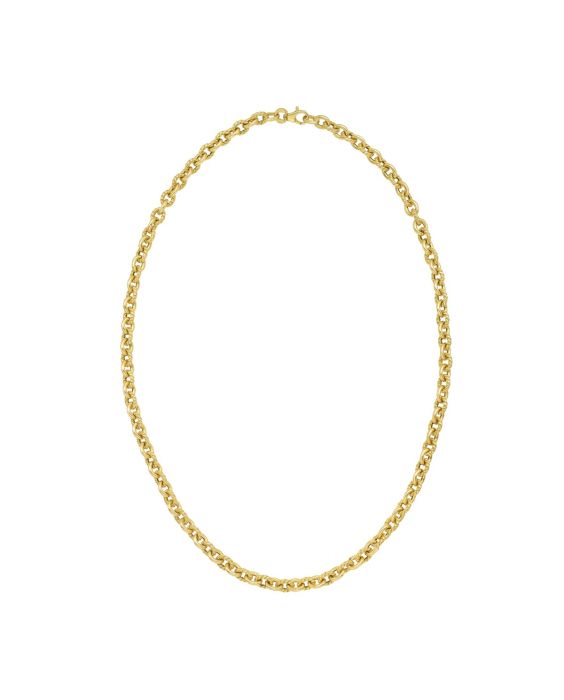 14K Oval Twist & Polished Link Necklace