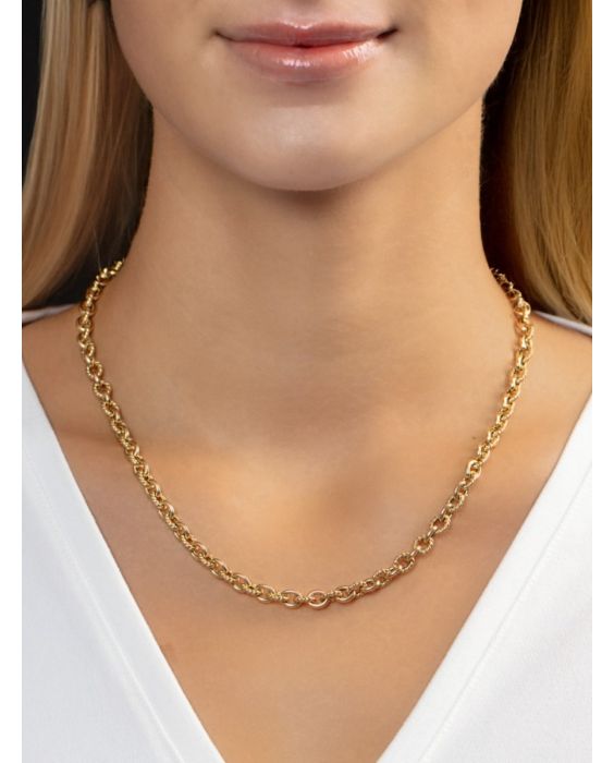 14K Oval Twist & Polished Link Necklace