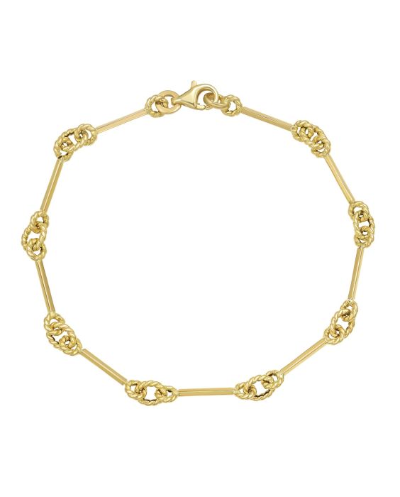 14K Italian Cable Bar & Link Bracelet