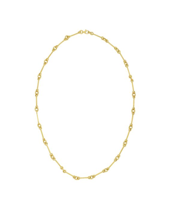 14K Italian Cable Bar & Link Necklace