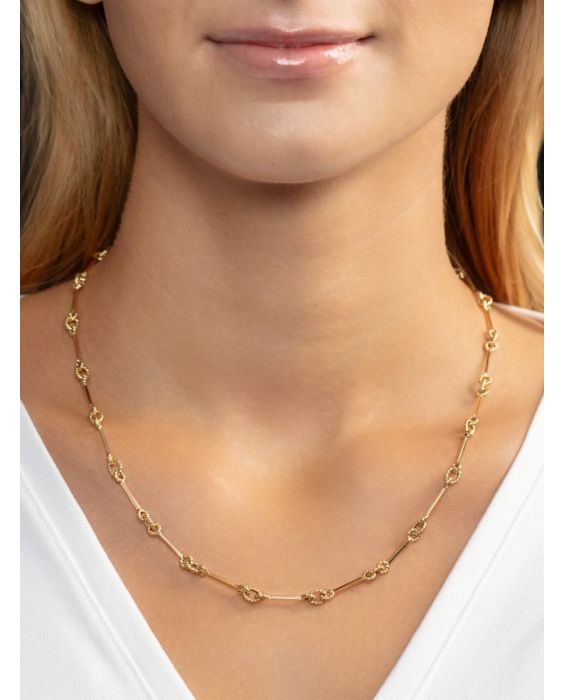14K Italian Cable Bar & Link Necklace