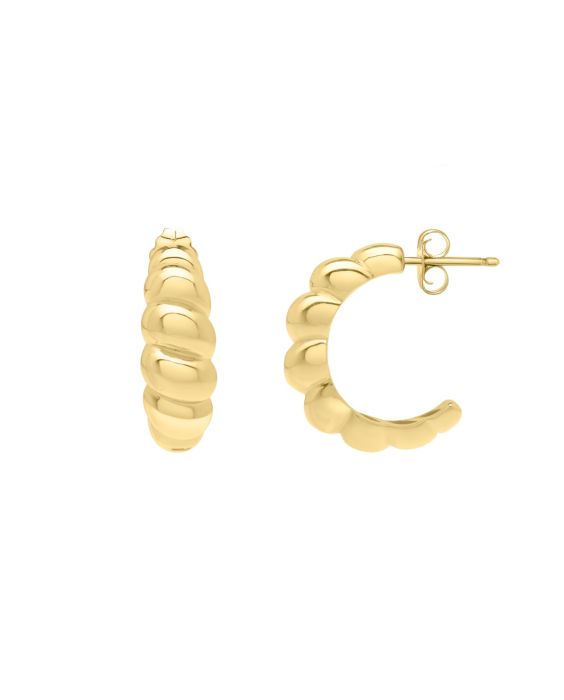 14K Gold Italian Cable Twist C-Hoops