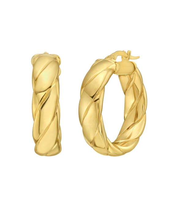 14K Barely Twisted Hoops