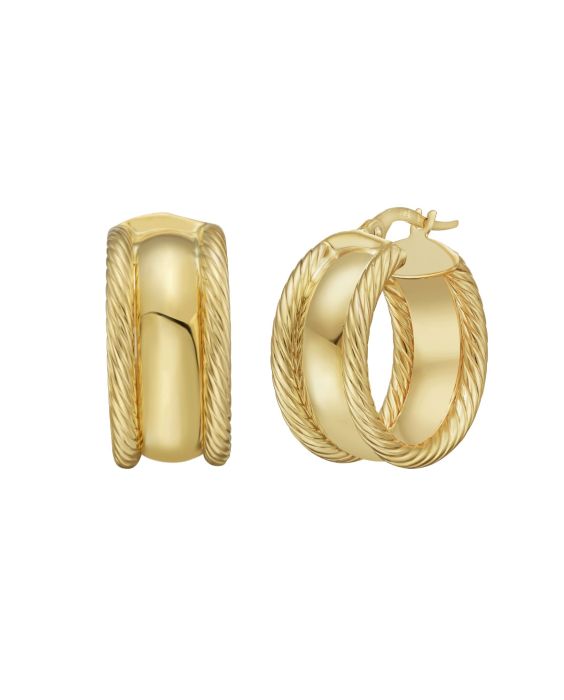 14K Twisted Barrel Hoops