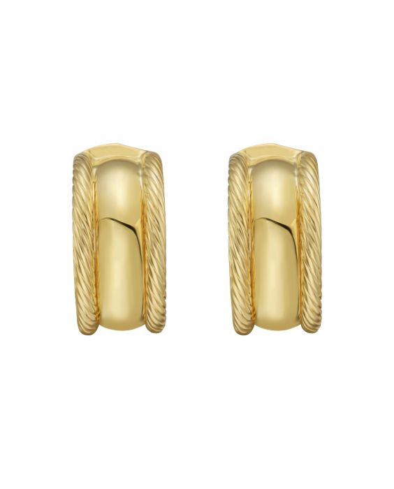 14K Twisted Barrel Hoops