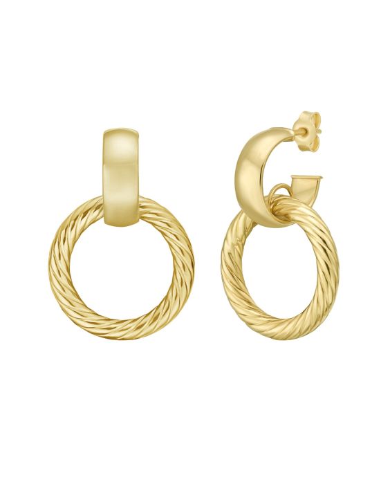 14K Lux Door Knocker Hoops