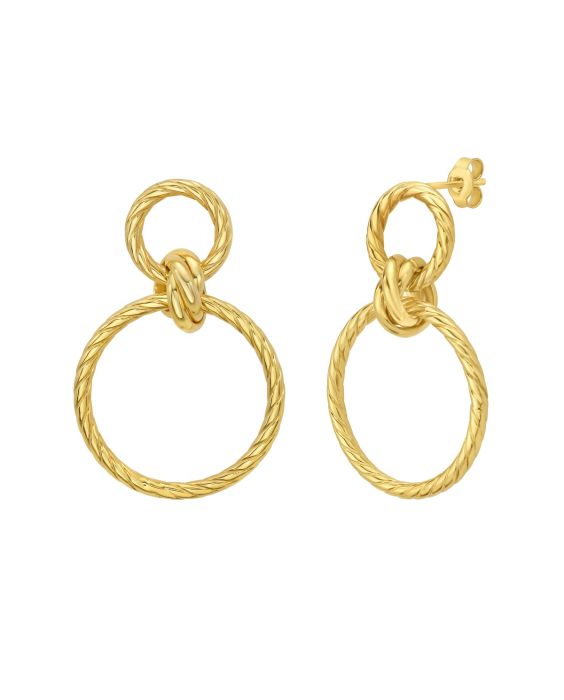 14K Twisted Up Door Knocker Earrings