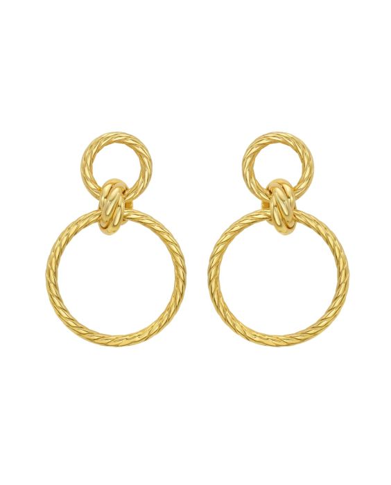 14K Twisted Up Door Knocker Earrings