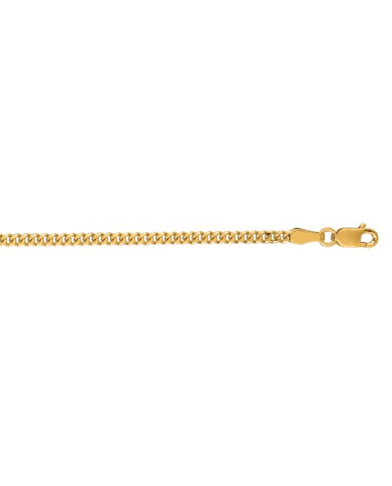 14K Gold 2.2mm Gourmette Chain