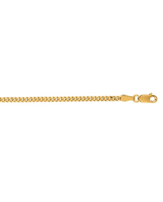 18K Gold 2.2mm Gourmette Chain