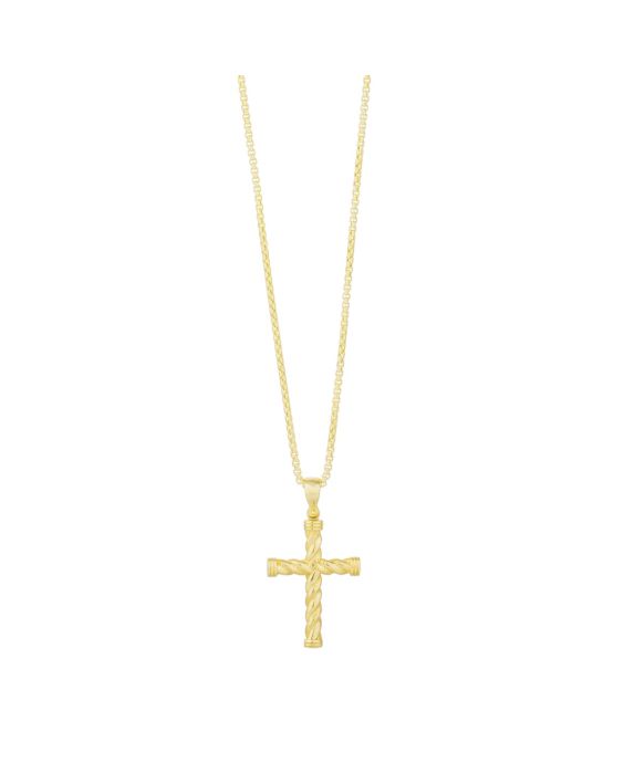 14K Gold Twisted Cross Pendant
