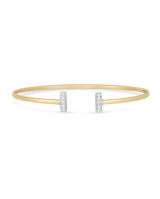 14K Diamond Tee Bar Bangle