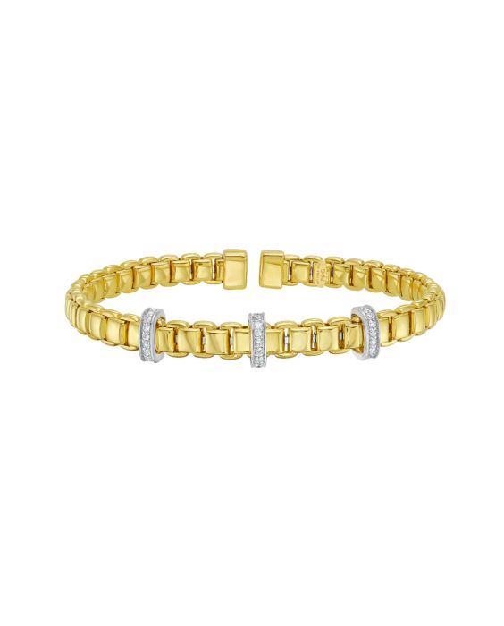 14K Dia Triple Station Venetian Cuff