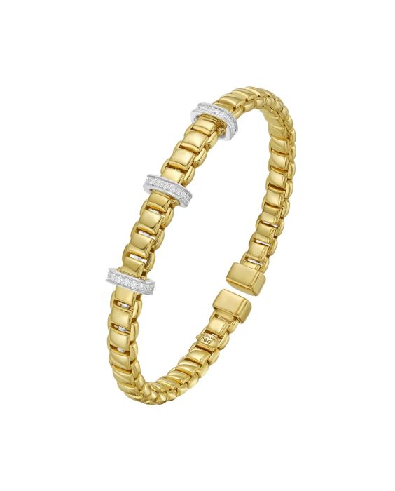 14K Dia Triple Station Venetian Cuff