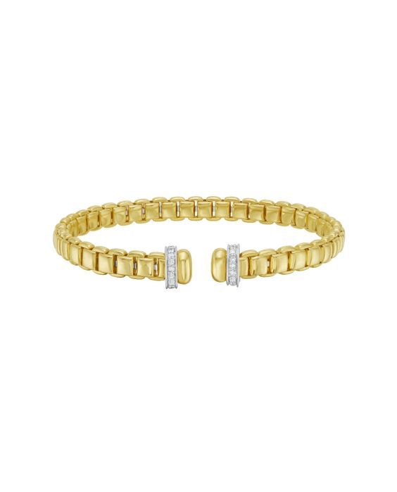 14K Diamond Rondel Ends Venetian Cuff
