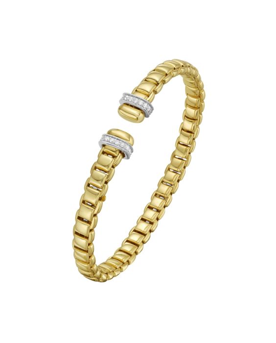 14K Diamond Rondel Ends Venetian Cuff
