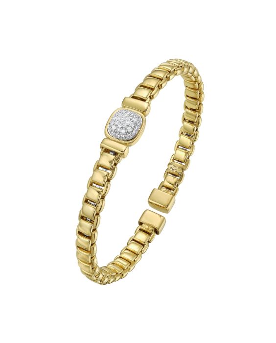 14K Diamond Pave Venetian Cuff