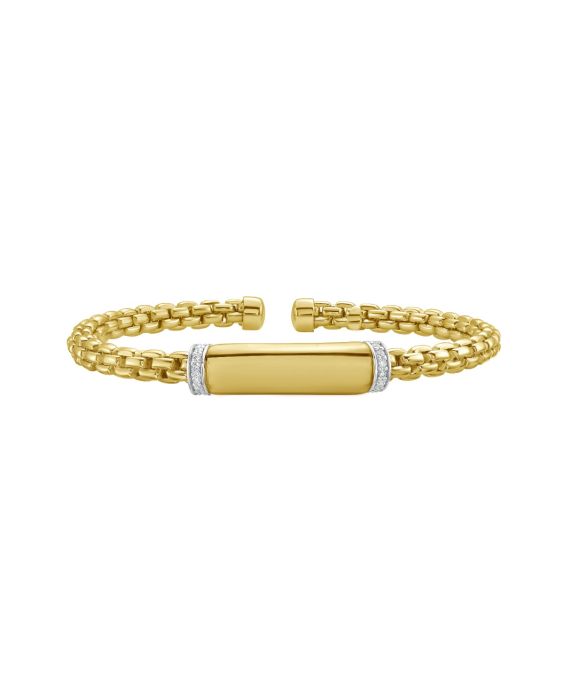14K Diamond Bar Venetian Cuff