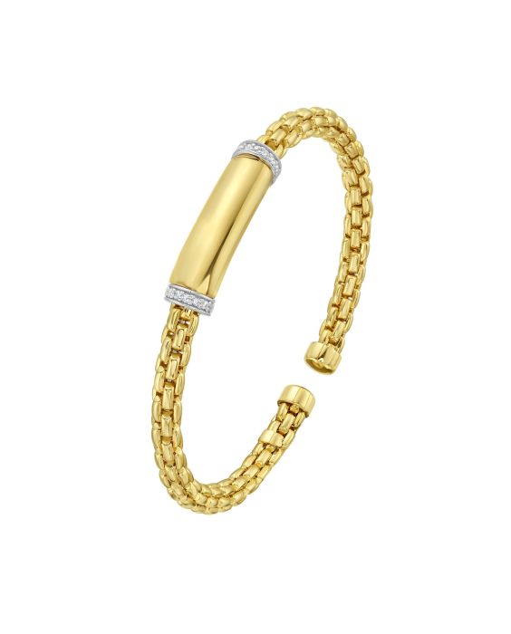 14K Diamond Bar Venetian Cuff