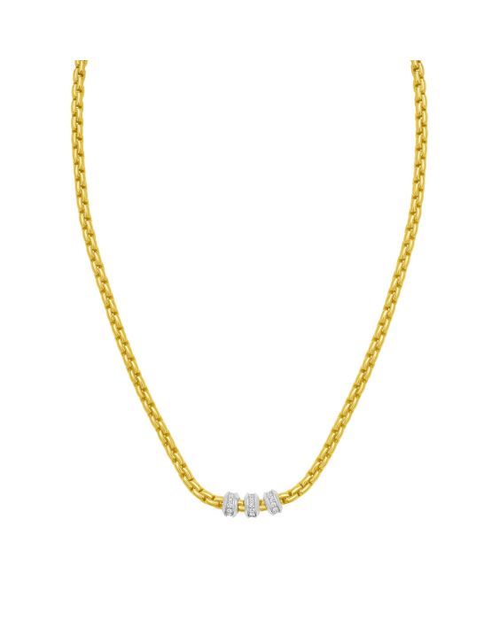 14K Venetian Diamond Rondel Necklace