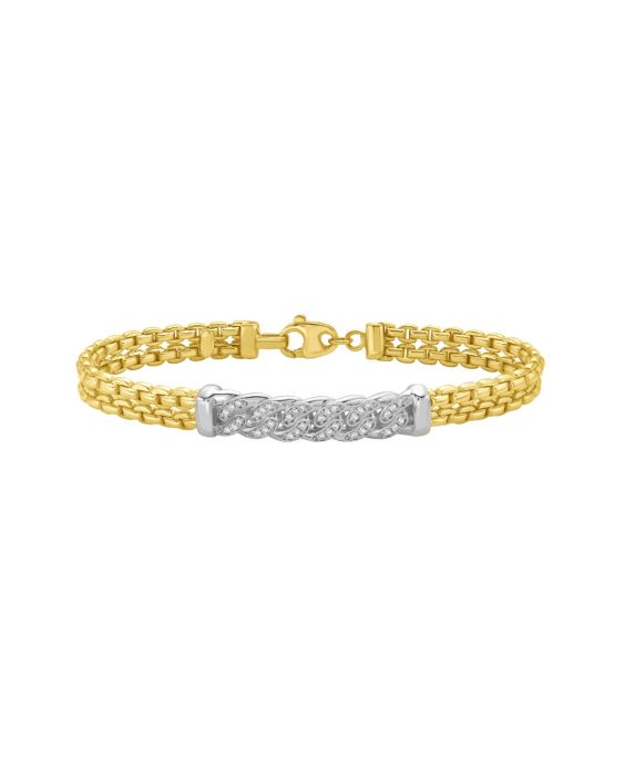 14K Diamond Curb Venetian Bracelet