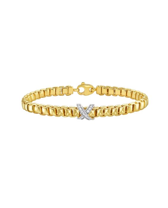 14K Venetian Diamond X Bracelet