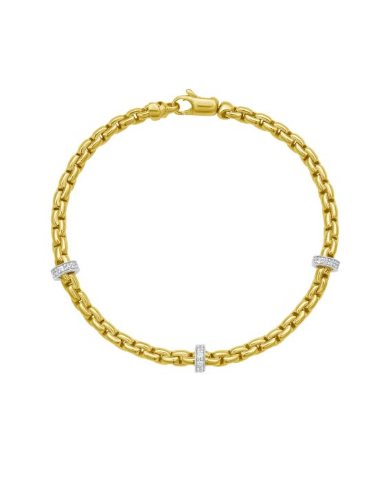 14K Venetian Diamond Rondel Bracelet