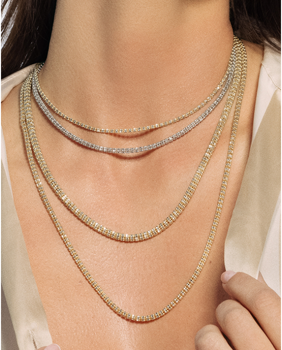 14K 3.8mm Two-Tone Fancy Ice Chain