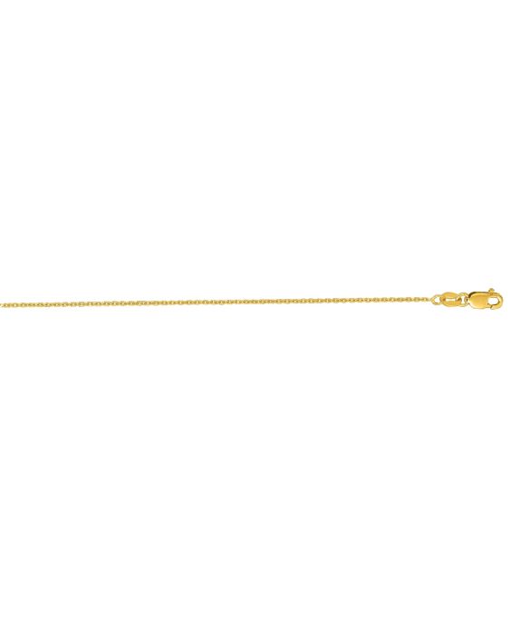 14K Gold 1.1mm Diamond Cut Cable Chain 