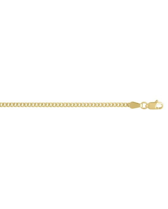 14K Gold 2.2mm Light Gourmette Chain