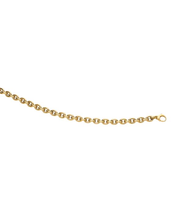 14K Gold Polished Oval Cable Link Chain