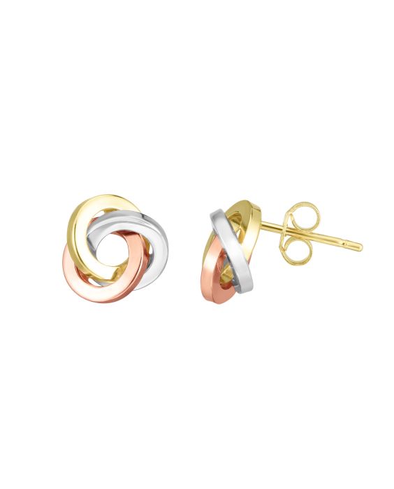 14K Gold Polished Love Knot Stud Earring